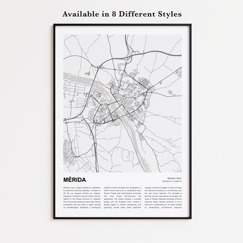 Stampa mappa città mérida - stampa,
