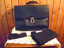 BORSA CARTELLA UOMO  DA UFFICIO MARKIARO PELLE BLU INTERNO TESSUTO LUCCHETTO