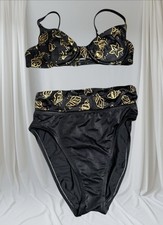Vtg bikini sessa black gold - bikini, &
