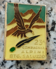 ba Spilla Fregio Distintivo Alpini 23° Compagnia Alpini BTG. Saluzzo