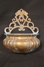 acquasantiera antica stile barocco XIX secolo conchiglia parete bronzo grande