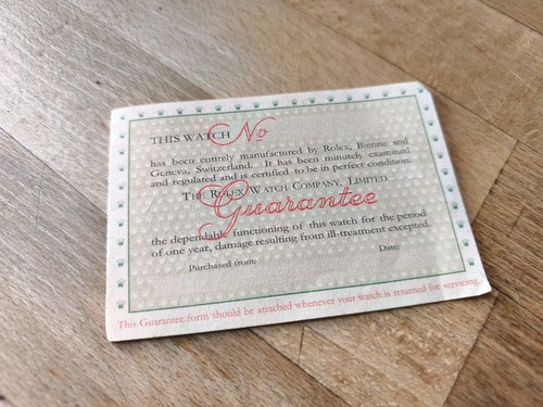 Rolex vintage certificato
