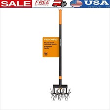 Coltivatore Rotante Telescopico Utensile Ergonomico da Giardino con Ruote Antiruggine Nuovo