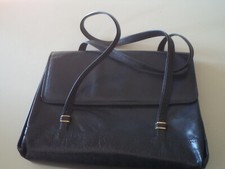 BORSA BORSETTA DA BRACCIO MANO PELLE BLU - VINTAGE ANNI '70-80