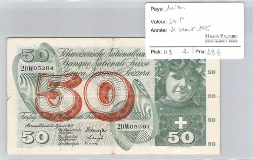 Banconota svizzera 50 - svizzera,
