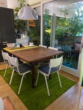 6 sedie sala da pranzo e cucina moderne stile vintage in legno e acciaio bianco