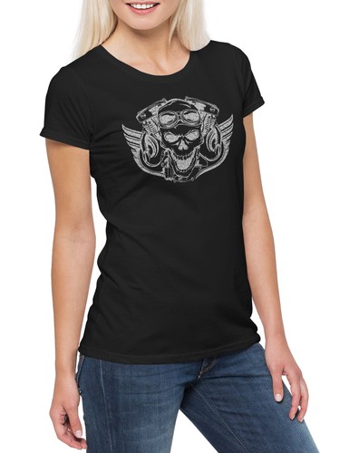 Shirt donna biker skull - t-shirt,