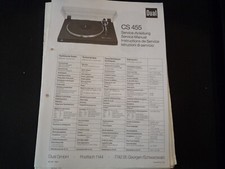 Manuale di servizio originale schema elettrico Dual CS 455