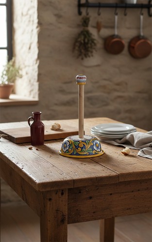 Portarotolo ceramica decoro - portarotolo,
