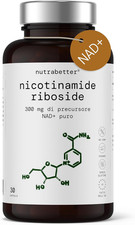 NAD+ Nicotinamide Riboside 300Mg | 30 Capsule Vegane | Contro L'Età E La Fatica 