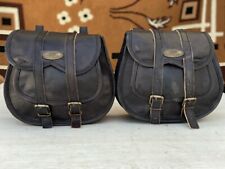 Borse Laterali In Pelle Per Moto 1 Paio 2 Tasche Laterali (Nero Pelle Di Mucca)
