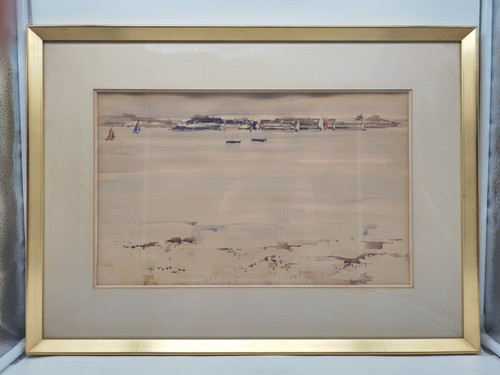 Ancienne aquarelle marine - aquarelle,