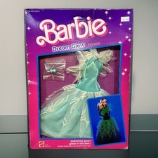 Barbie Dream Glow Fashions 2190 1985 abito blu bagliore nel buio ~ nuovo 💎