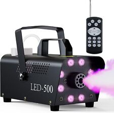 Macchina del Fumo Portatile 8 Luci LED RGB 500W con Telecomando per Disco Feste