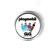 spilla pubblicitaria NUOVA playmobil giocattoli famosi nei anni 60 70 80 giochi