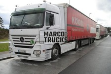Truck photo Mercedes-Benz Actros 1844 tarpaulin trailer Slovenia white Kö #d6zy