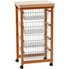 ARREDAMENTIITALIA Arredamenti Italia Carrello da Cucina GASTONCINO, Legno - 4 Cestini...