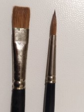 2 PENNELLI REMBRANDT TALENS 2205 MANICO LUNGO TONDO 12 PIATTO 20 ZIBELLINO ROSSO