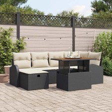 Set Divano da Giardino con cuscino 7 pcs Poly Rattan Sedute modulari vidaXL