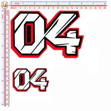 Dovizioso 04 black adesivi casco moto number sticker helmet 2 pz. H. cm 10-5