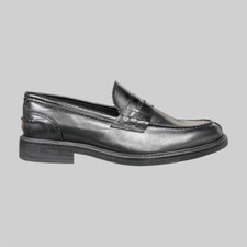 Mocassini Uomo Scarpe Penny Loafers Pelle Nero Made in Italy Matrimonio