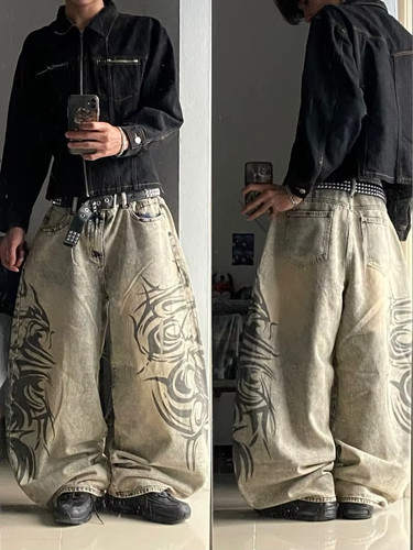 Jeans denim larghi y2k - jeans,