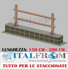 STACCIONATA STECCATO RECINZIONE IN LEGNO DI PINO CON 2 A TASSELLARE DA GIARDINO