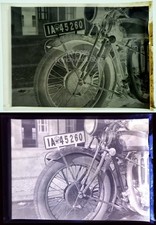 Rara foto negativa - Moto: GILLET Herstal (500 Sport?) - 1930/31 circa, raro