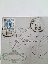 1863 timbro REGNO DI NAPOLI SU ISOLATO REGNO ITALIA con epistolar-Firmato Perito