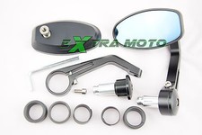 Specchietti ergal CNC da manubrio alluminio cafe racer bilancieri terminali NERO
