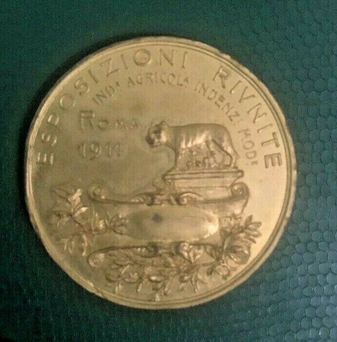Roma medaglia bronzo dorato - roma,