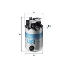 Filtro carburante Ufi 24.095.01 per Nissan Renault