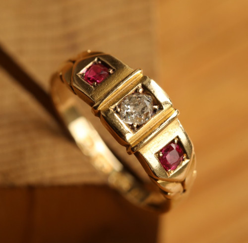 Anello geometrico antico - antico, in