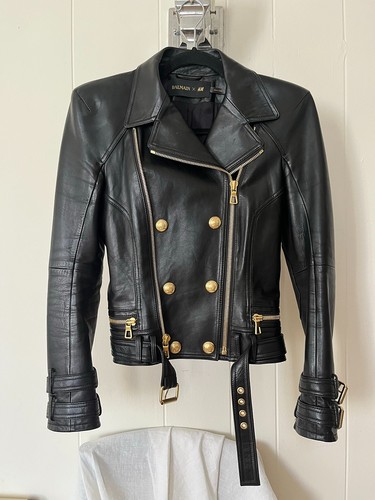 Giacca balmain biker pelle - biker,