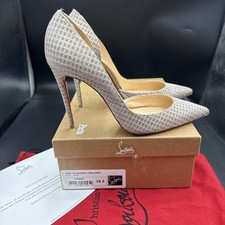 Christian Louboutin Iriza 100 oro argento nudo scintillante tacchi alti UK 6,5 EU 39,5