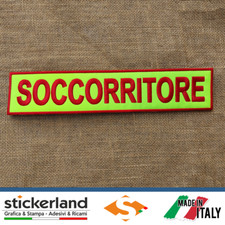 Toppa Patch SOCCORRITORE su base giallo fluo da 29 cm con velcro