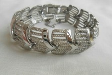 BRACCIALE firmato MONET metallo argentato