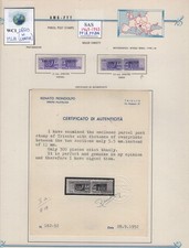 WC1_26503. TRIESTE FTT. Rara varietà della 10L. 1949-1953 pacco con cert. MLH