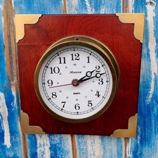 Orologio Di Marina In Ottone Massiccio Originale Capitano Vintage