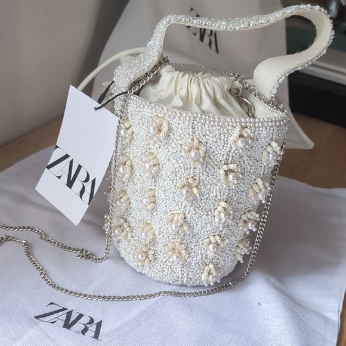 Borsa secchiello zara bianca - secchiello,