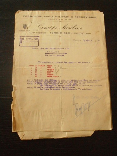 Fattura intestata 1930 - fattura,