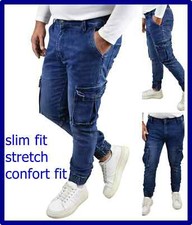 Jeans cargo uomo elasticizzato