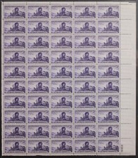 Scott #950 Foglio di 50 MNHOG 1947 3 Centesimi MSA05_950-1