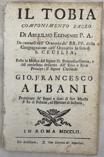 Tobia componimento sacro - il,