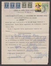 Italia francobollo entrate locali su documento COMUNE DI SANTA CROCE CAMERINO 1962