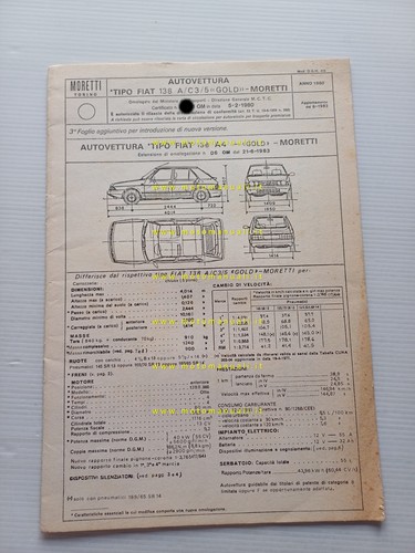Moretti fiat ritmo gold - gold, 1980
