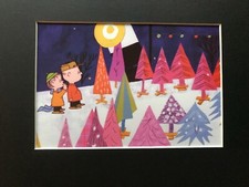 CHARLIE BROWN~LINUS VAN PELT~ARACHIDI~8 x 10 stampa tappetino~SCEGLI L'ALBERO PERFETTO~NUOVO