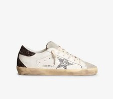 Scarpe Golden Goose Super-Star Donna stella argento tallone glitter