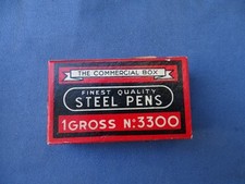 PENNA-PENNINO-SCATOLA 120 PENNINI "COMMERCIAL BOX-FINEST QUALITY STEEL PENS"3301