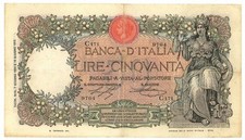 50 LIRE CAPRANESI BUOI TESTINA DECRETO 07/06/1920 MB/BB